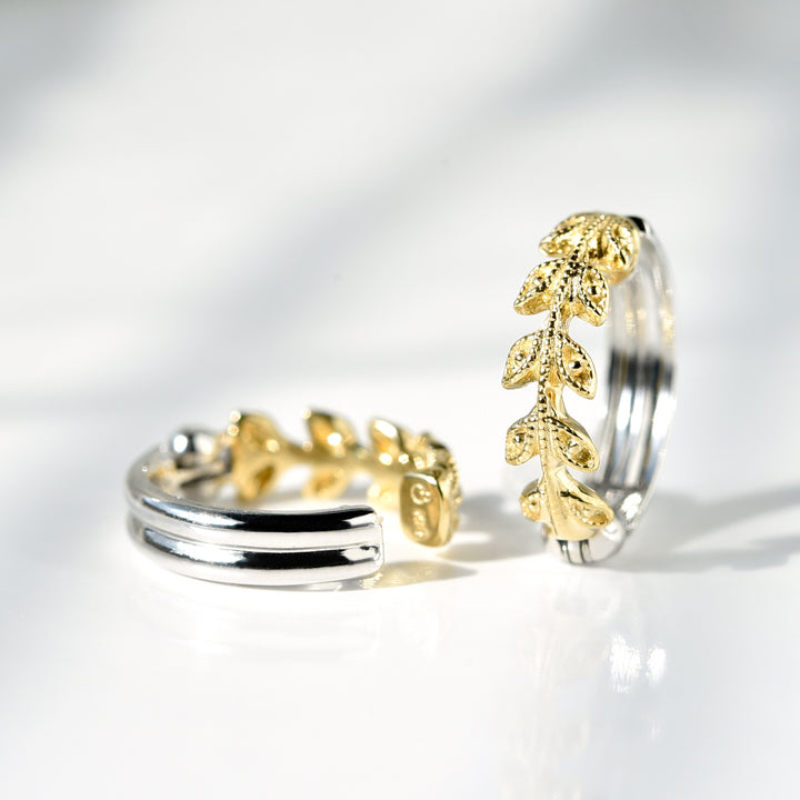 2 Color Leaves Ear Cuffs
