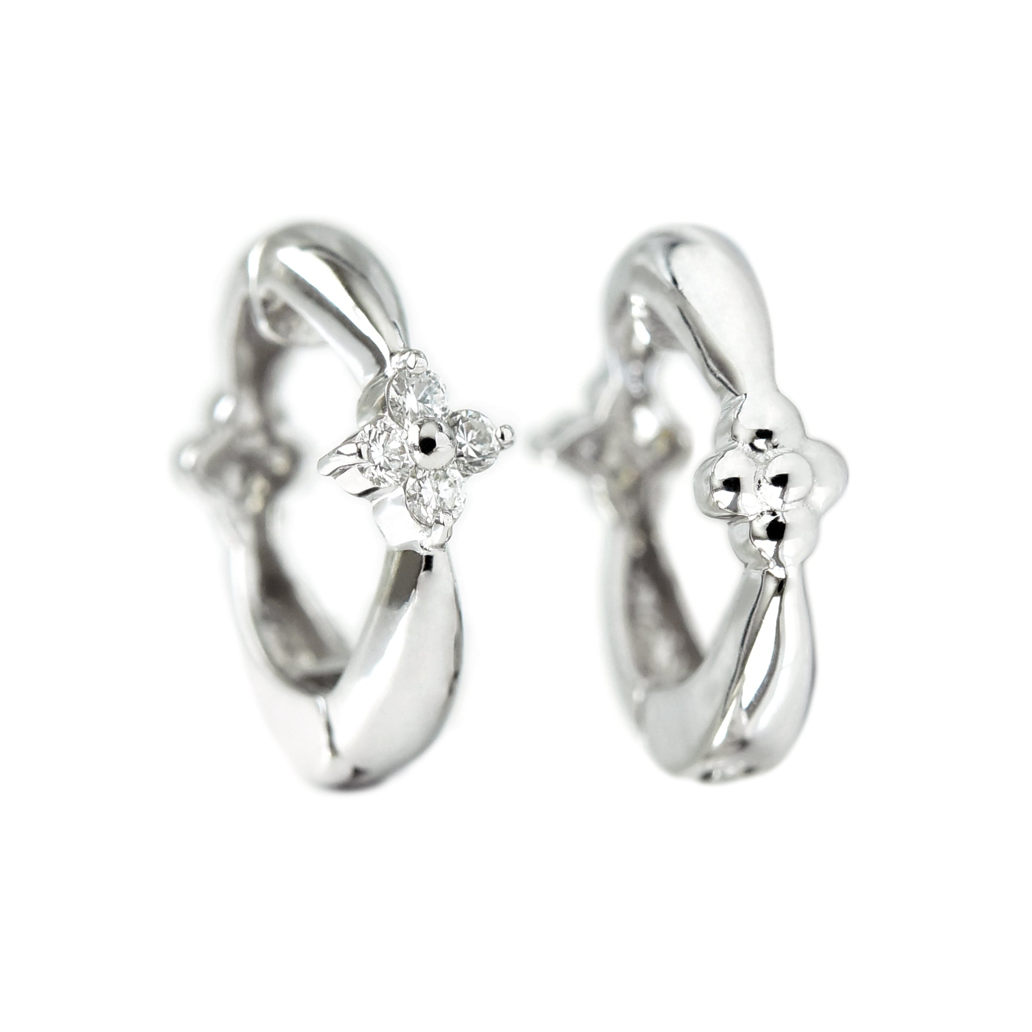 Diamond Flower Earrings