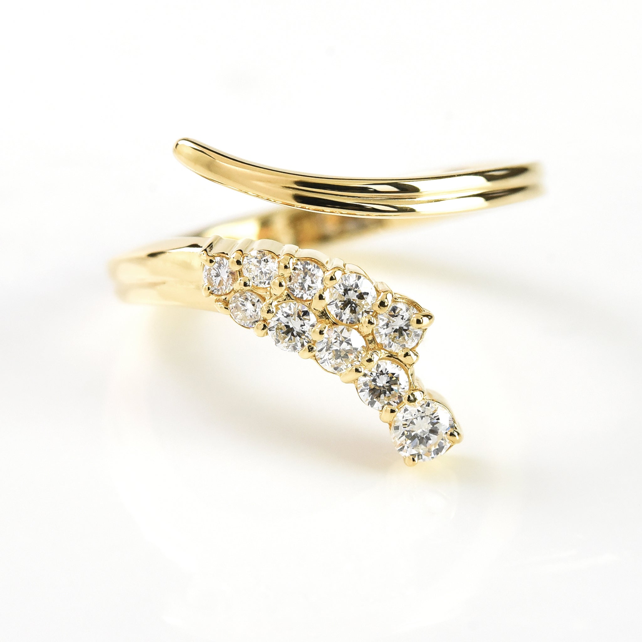 2 Line Diamond Adjustible Ring