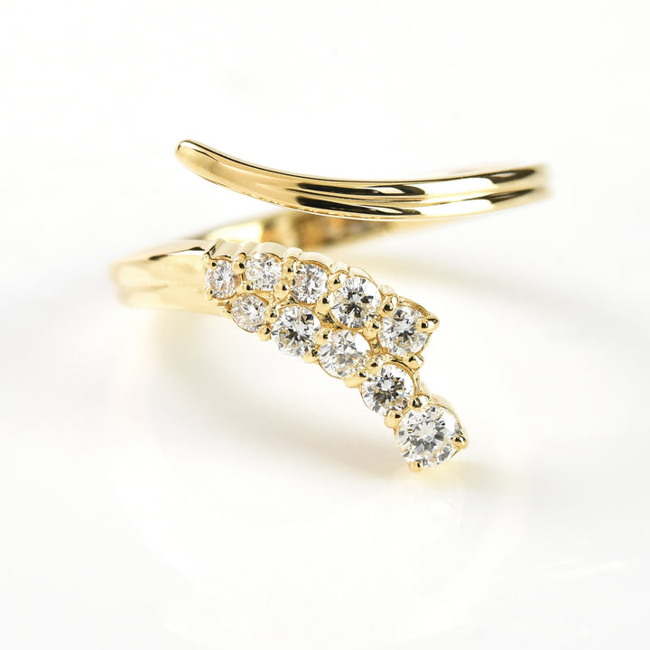 2 Line Diamond Adjustible Ring