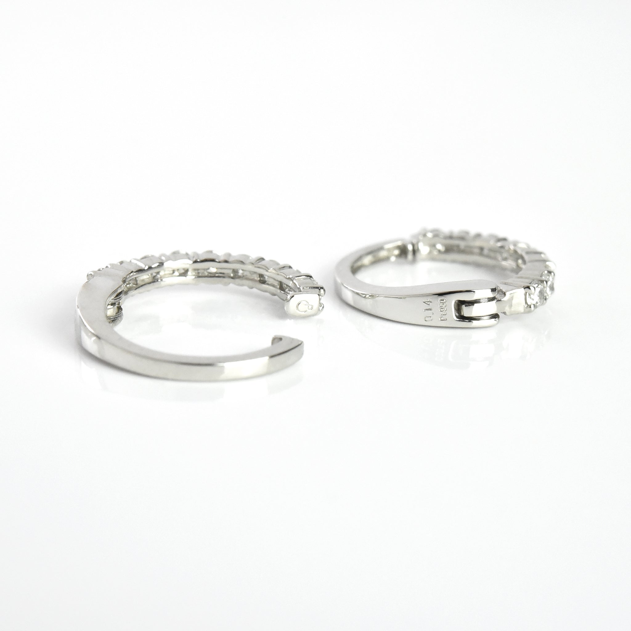 Diamond Line Hoop Earrings
