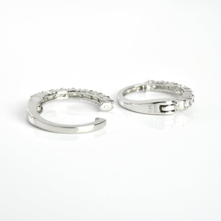 Diamond Line Hoop Earrings