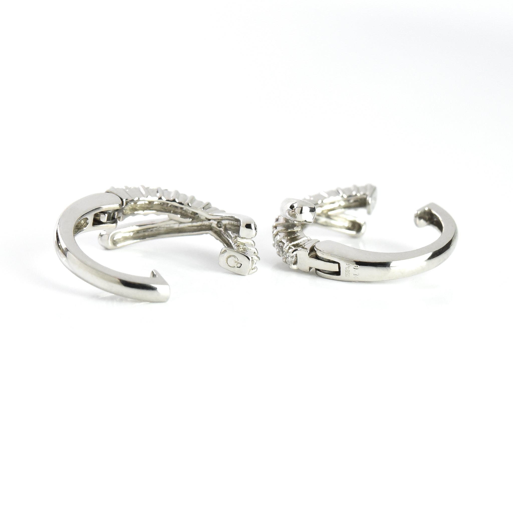 Diamond Cross Hoop Earrings