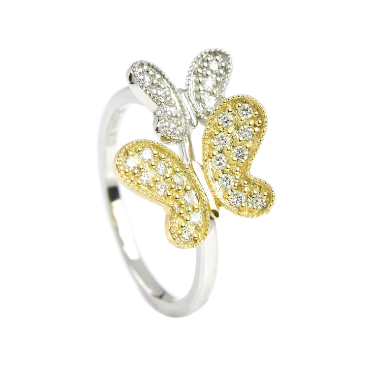 2 Color Butterflies Ring