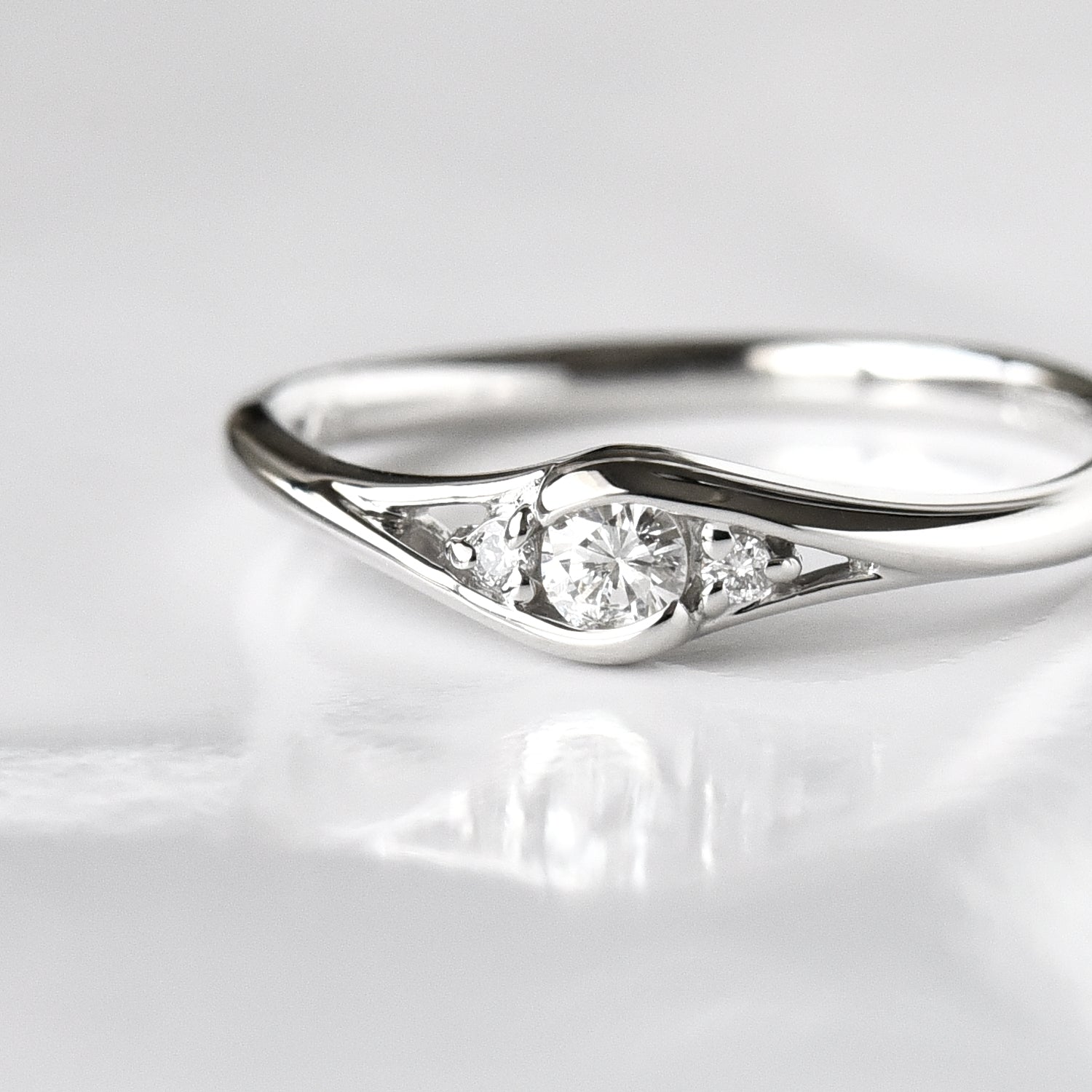3 Heart Diamond Ring