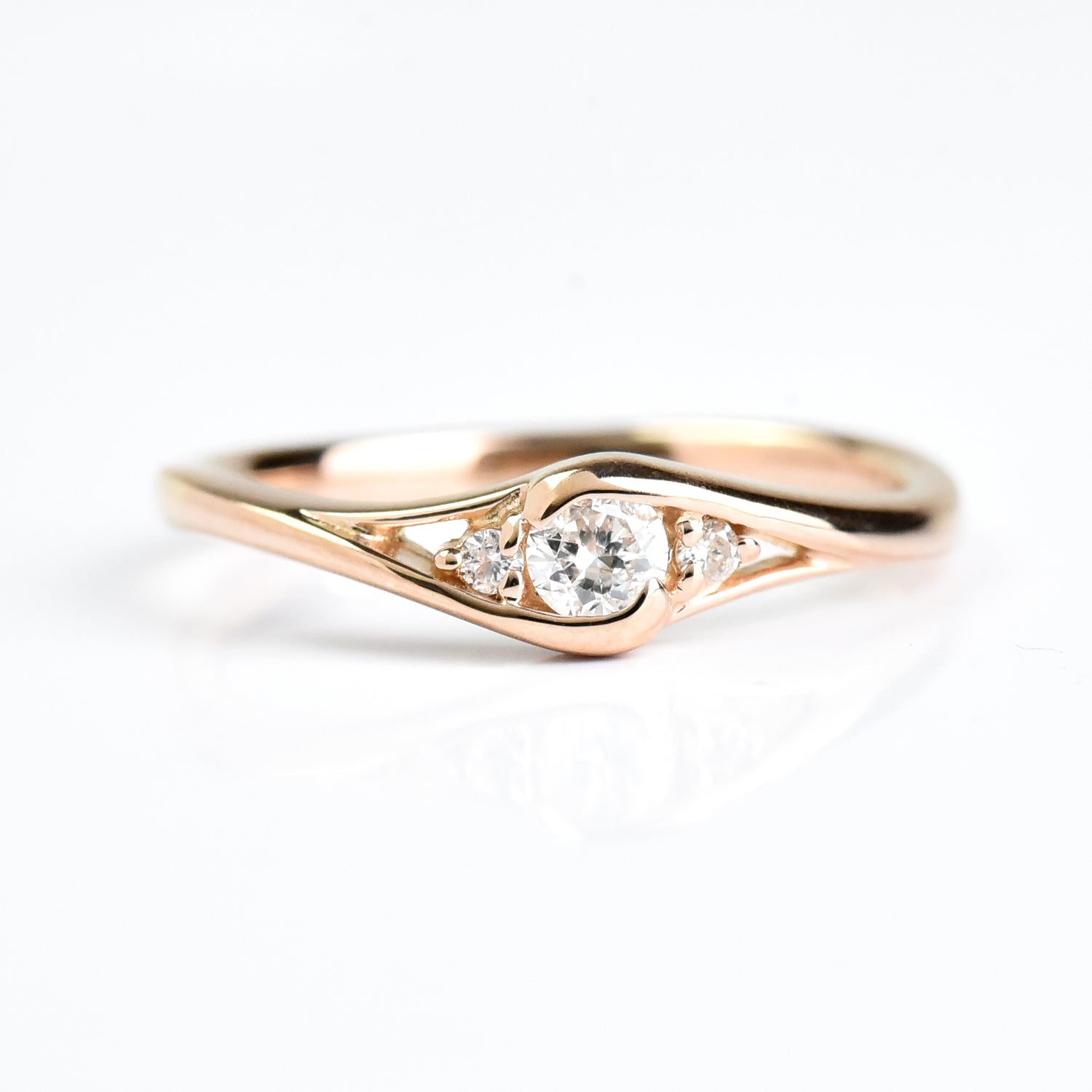3 Heart Diamond Ring