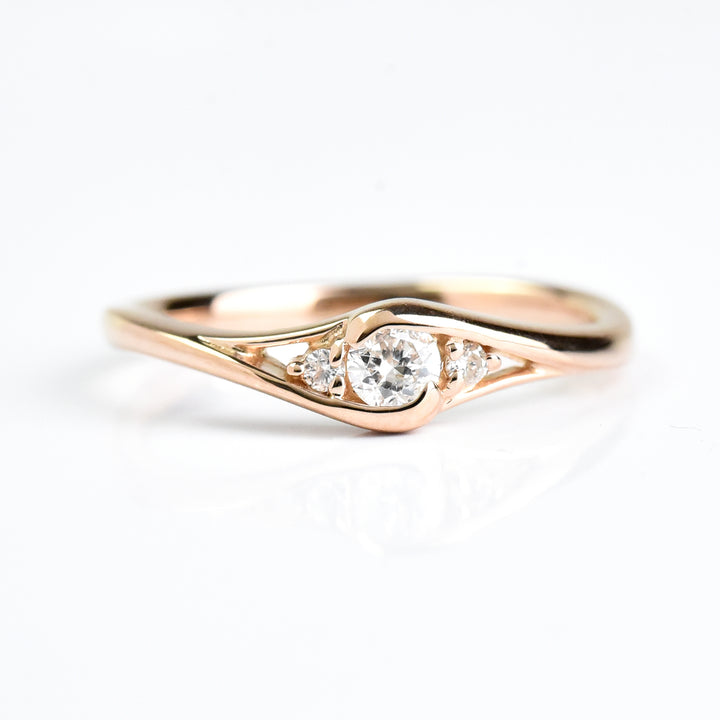 3 Heart Diamond Ring