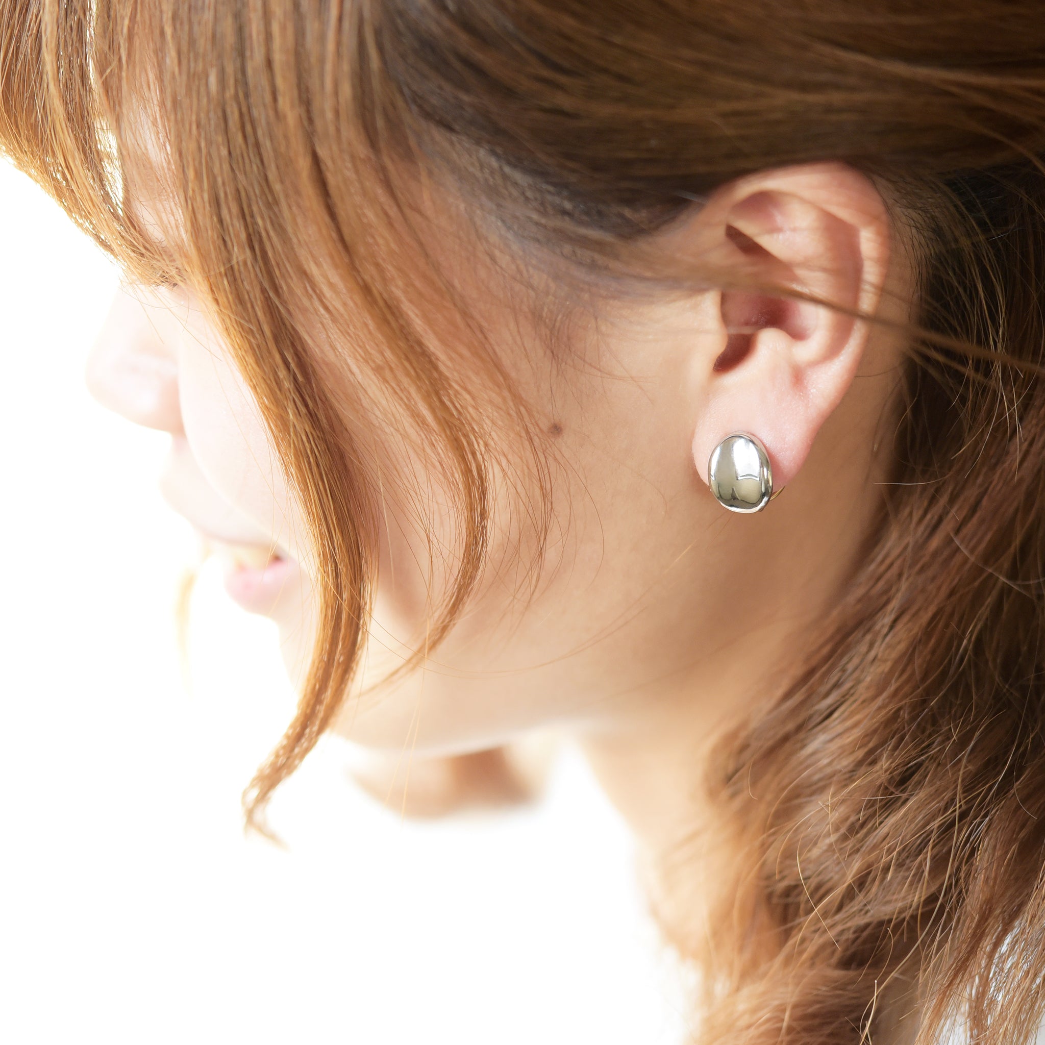 2 Color Solid Sphere Hoop Earrings