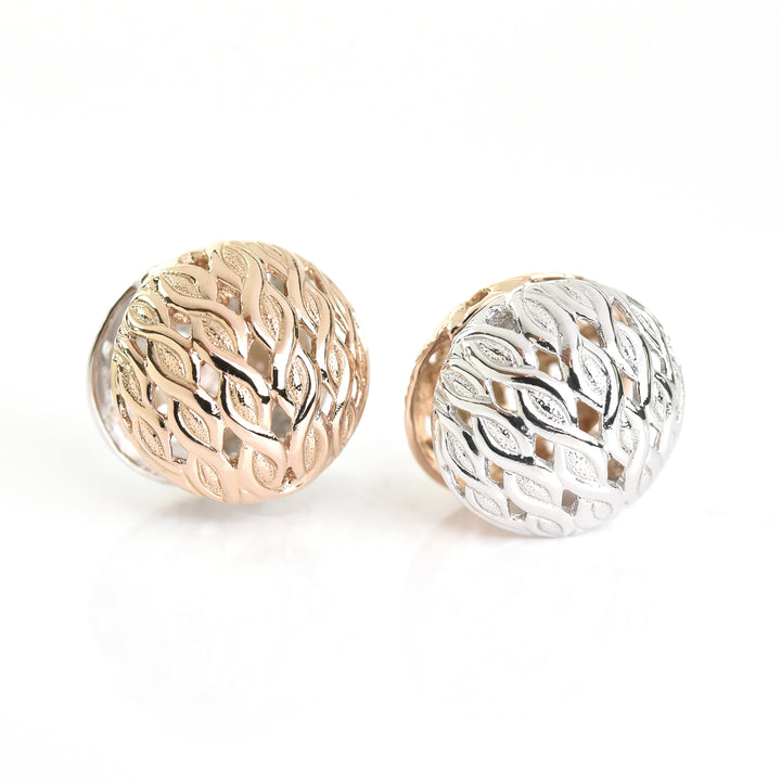 2 Color Round Ball Hoop Earrings