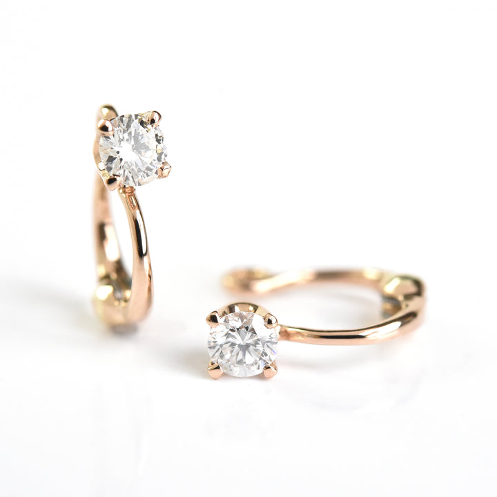 Single Diamond Hoop Earring