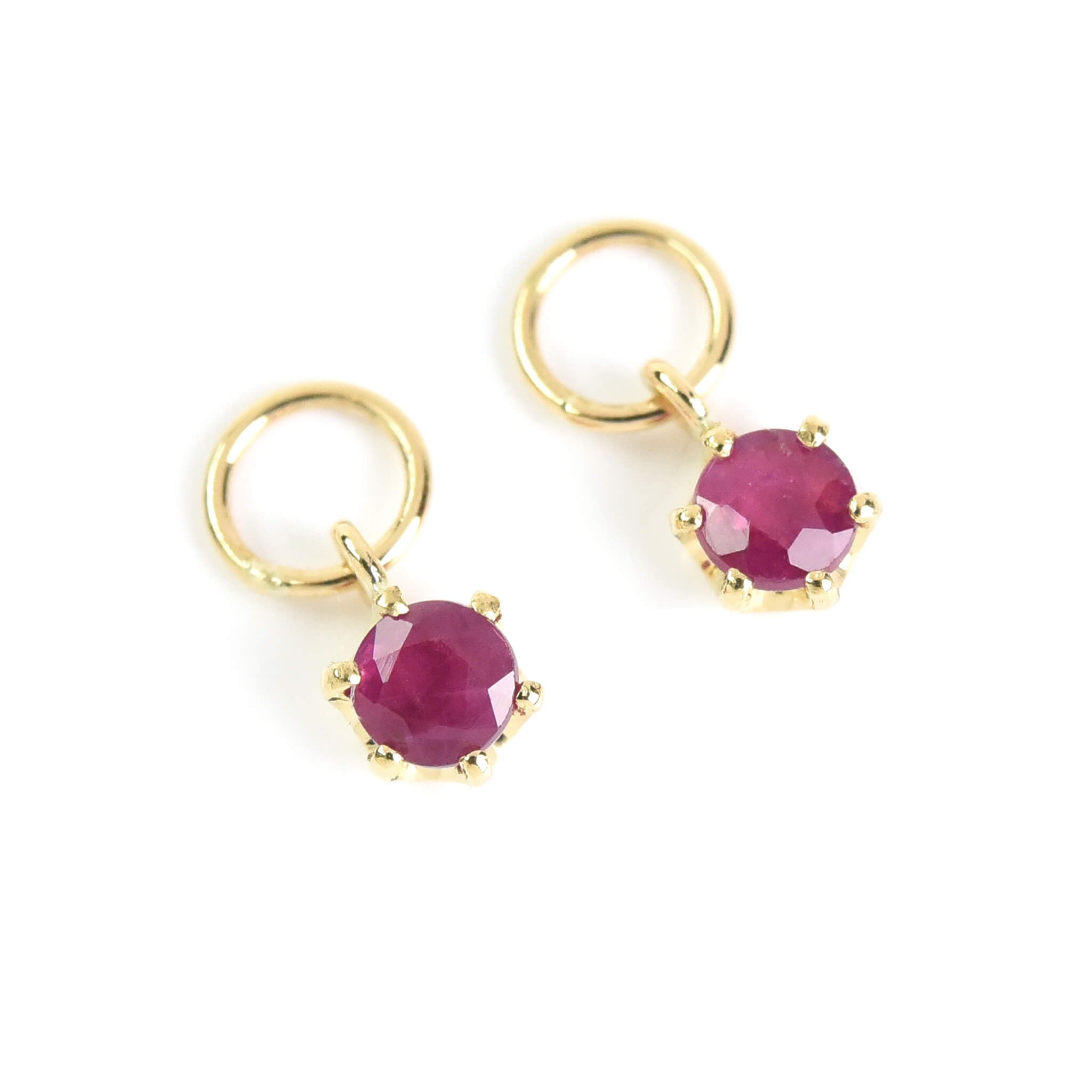 Hoop Earrings With Ruby Drop