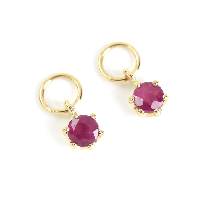 Hoop Earrings With Ruby Drop