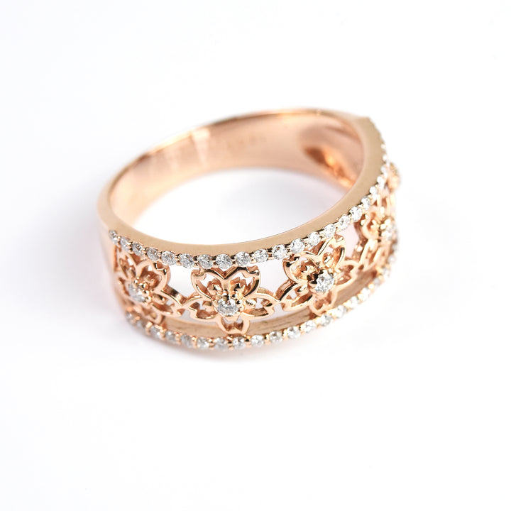 Sakura Flowers N Diamond Ring