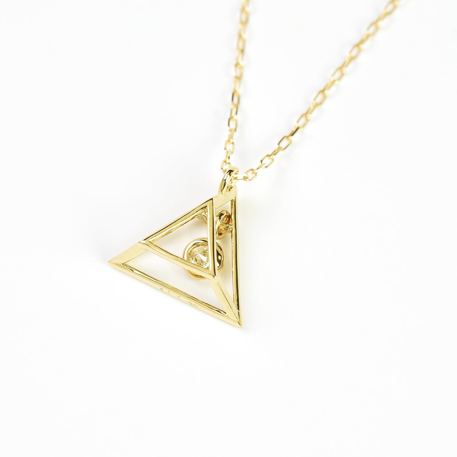 Pyramid Solitaire Pendant with Chain