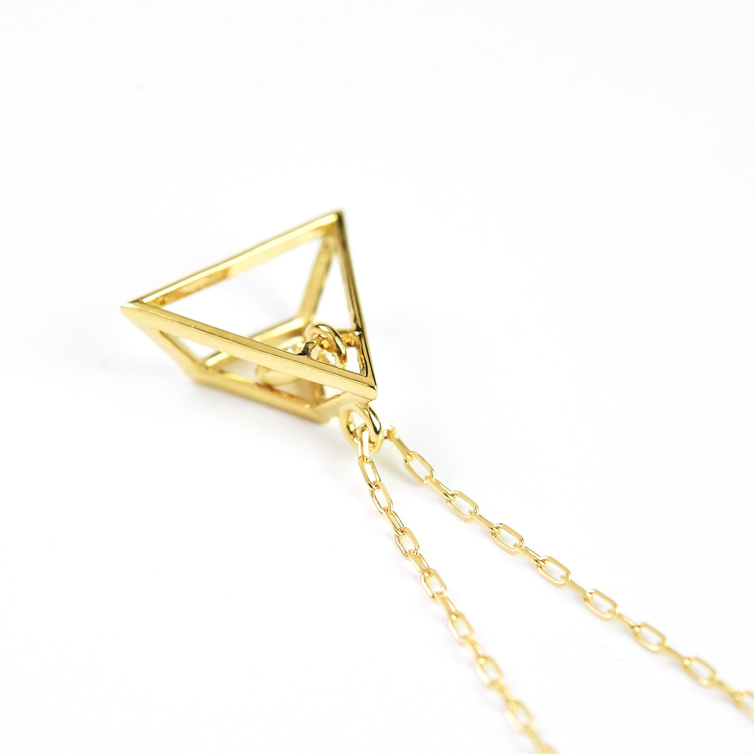 Pyramid Solitaire Pendant with Chain