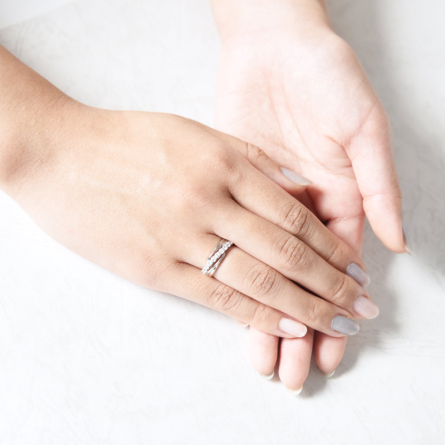 Slanting Diamond Ring