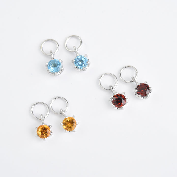 Smp-Hoop Earrings with Color Stone