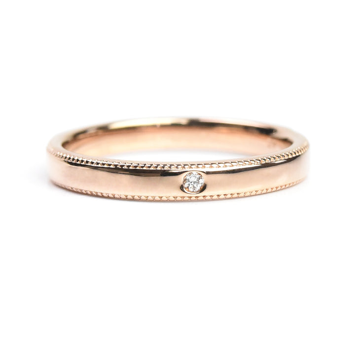 Single Diamond Band Ring