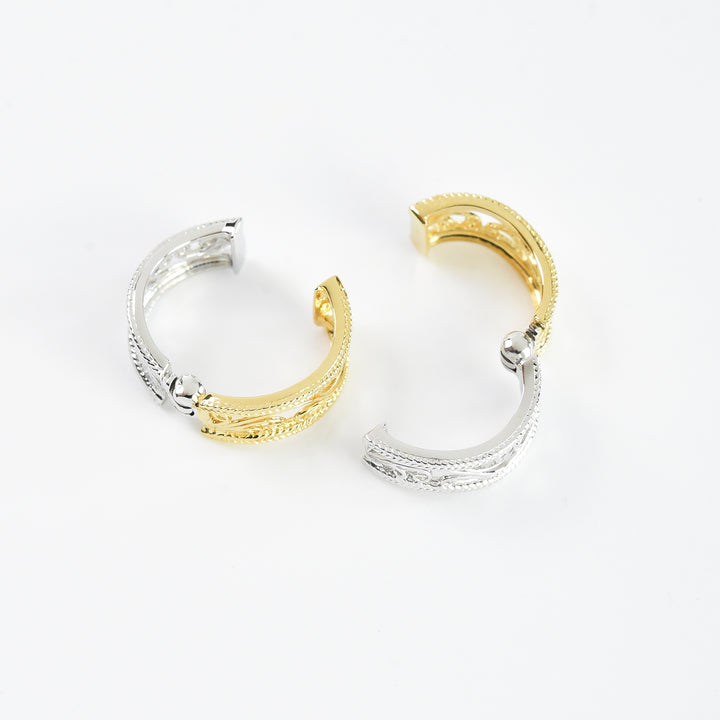 2 Color Pier Hoop Earrings
