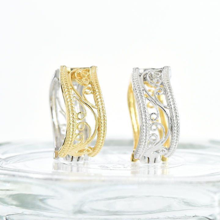 2 Color Pier Hoop Earrings