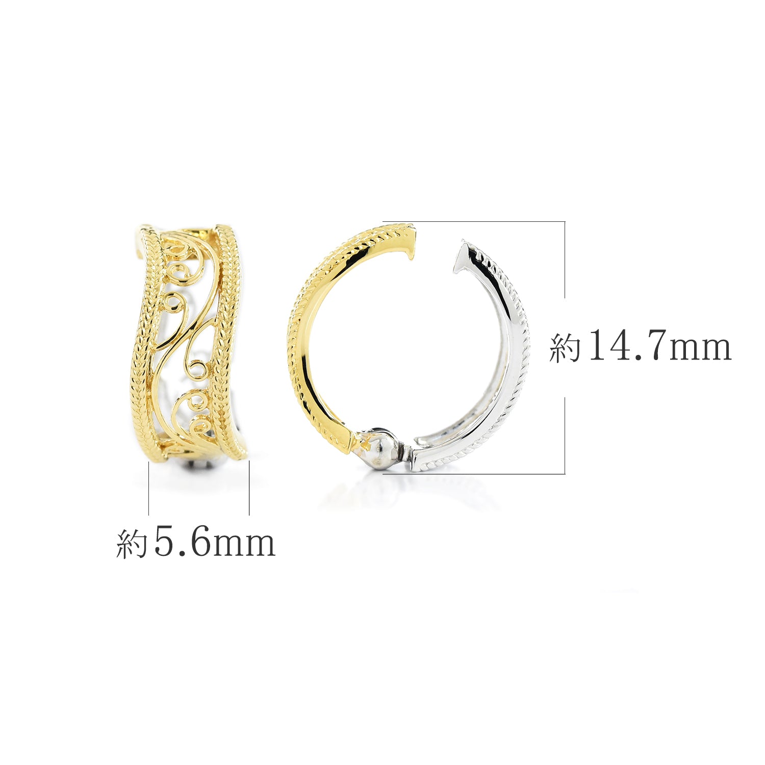 2 Color Pier Hoop Earrings