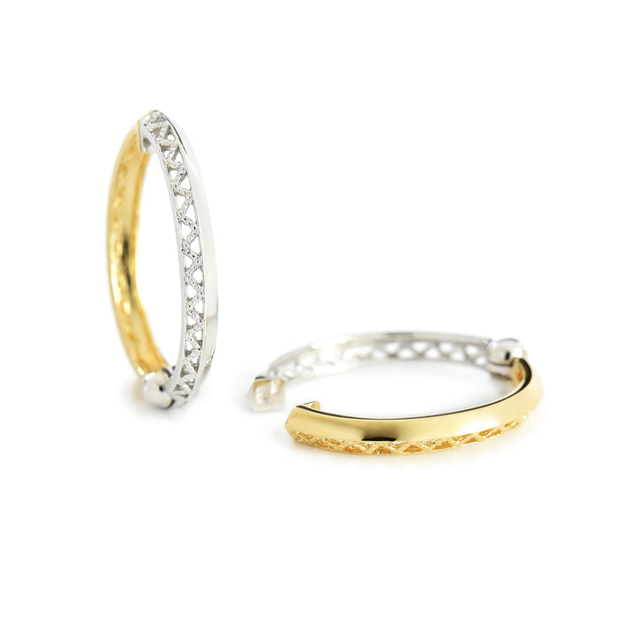 2 Color Zig Zag Hoop Earring