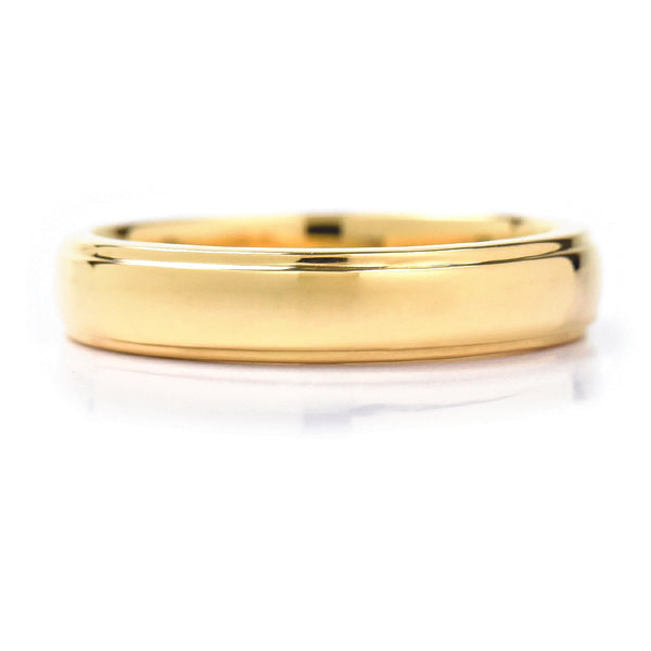 Gold Band with a Solitaire Ring