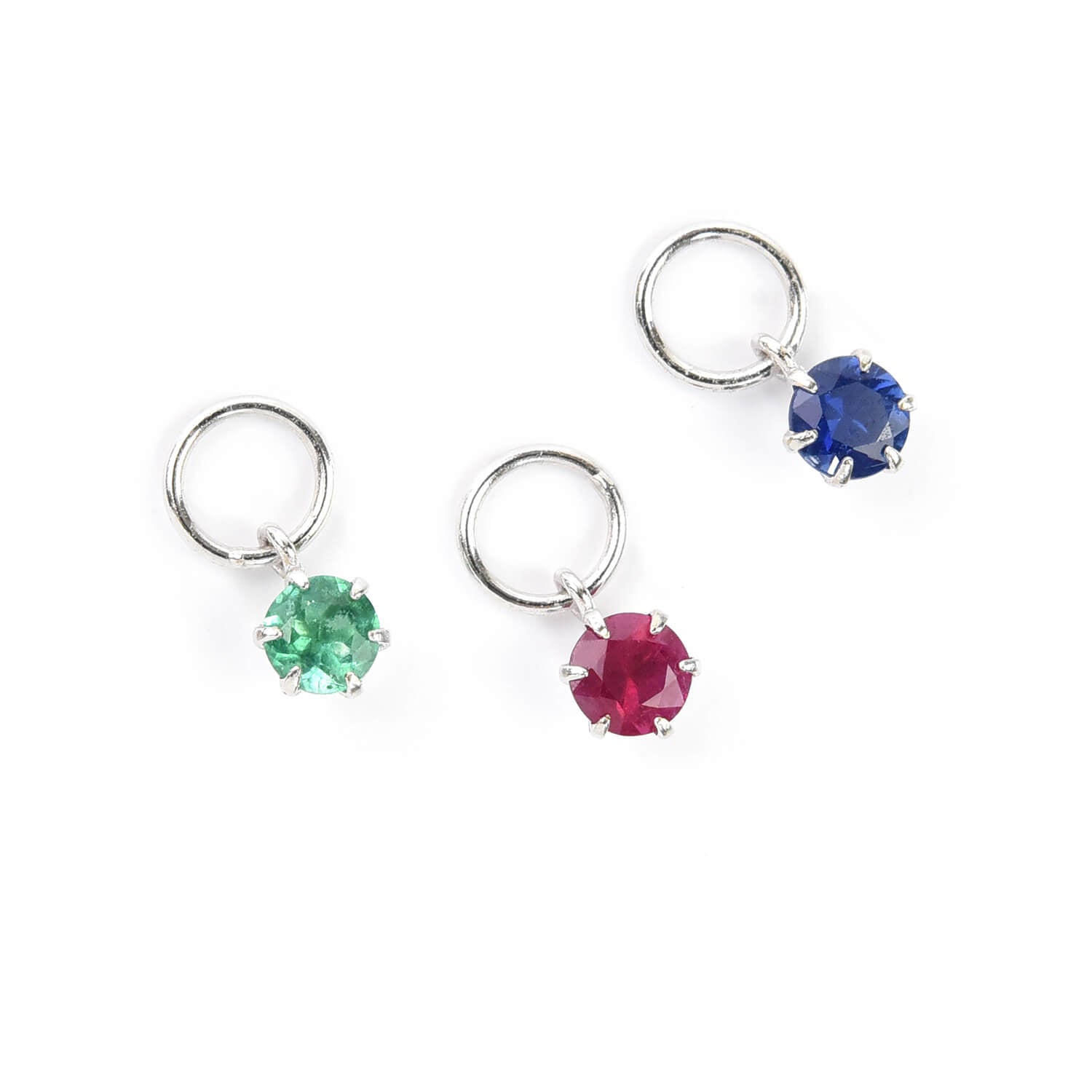 Hoop Earrings With Ruby Drop