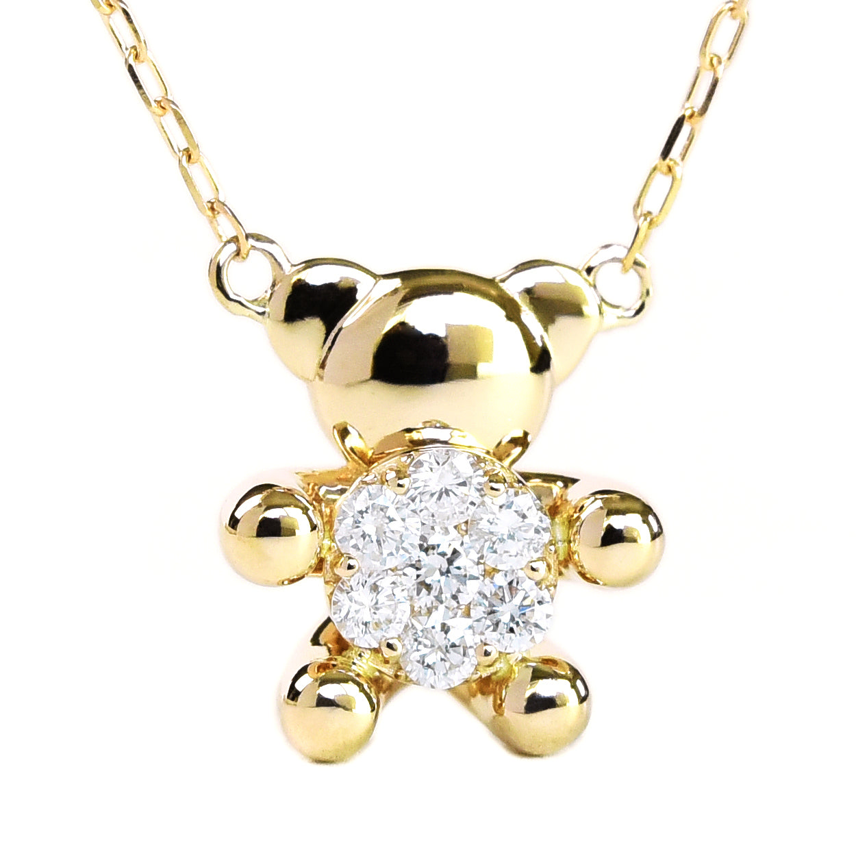 Teddy Bear N a Solitaire Pendant with Chain