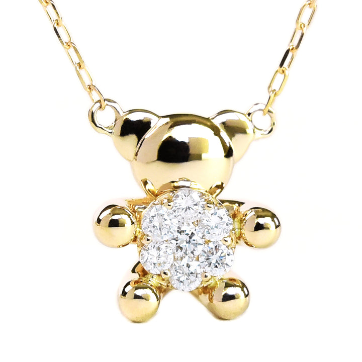 Teddy Bear N a Solitaire Pendant with Chain