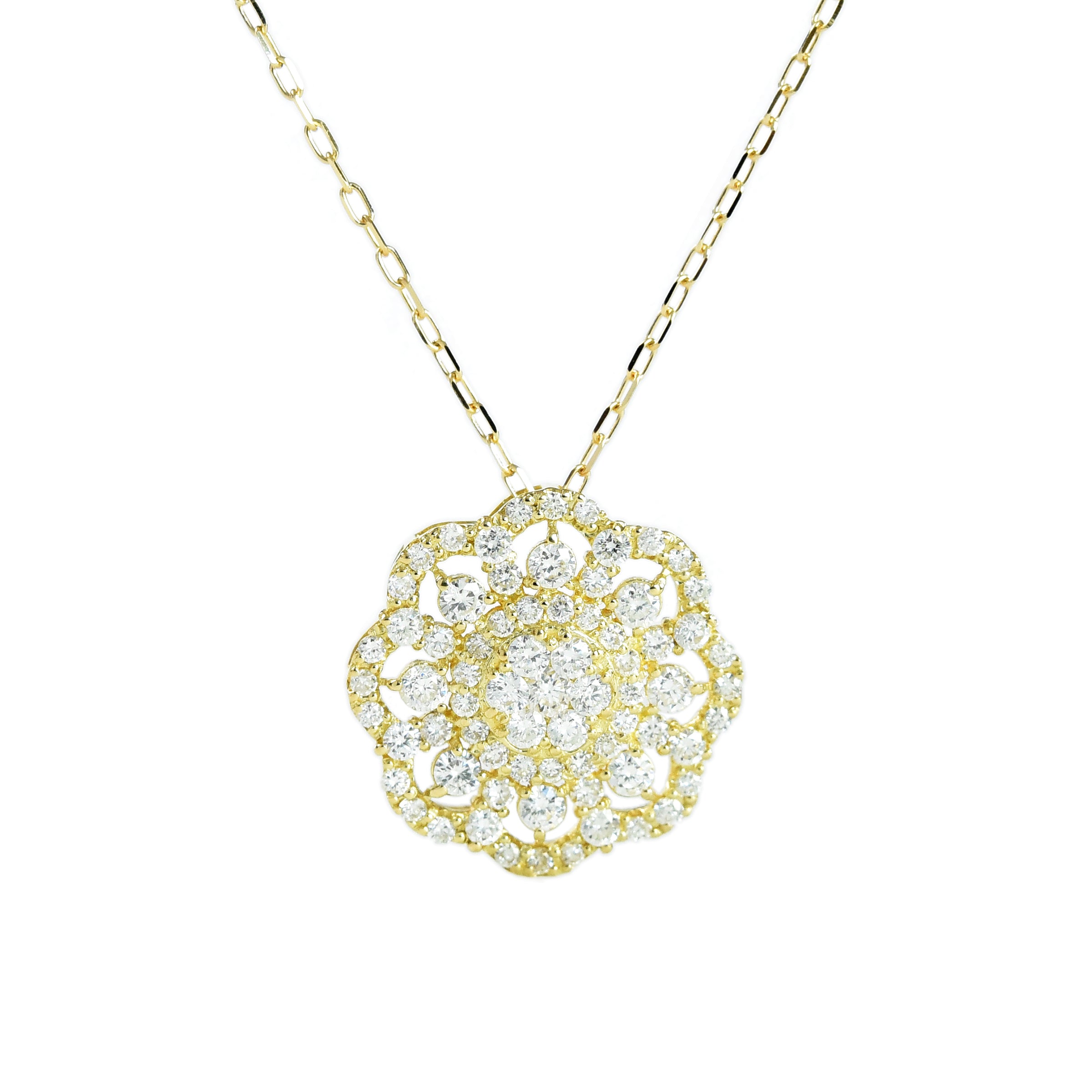 Flora Diamond Pendant with Chain
