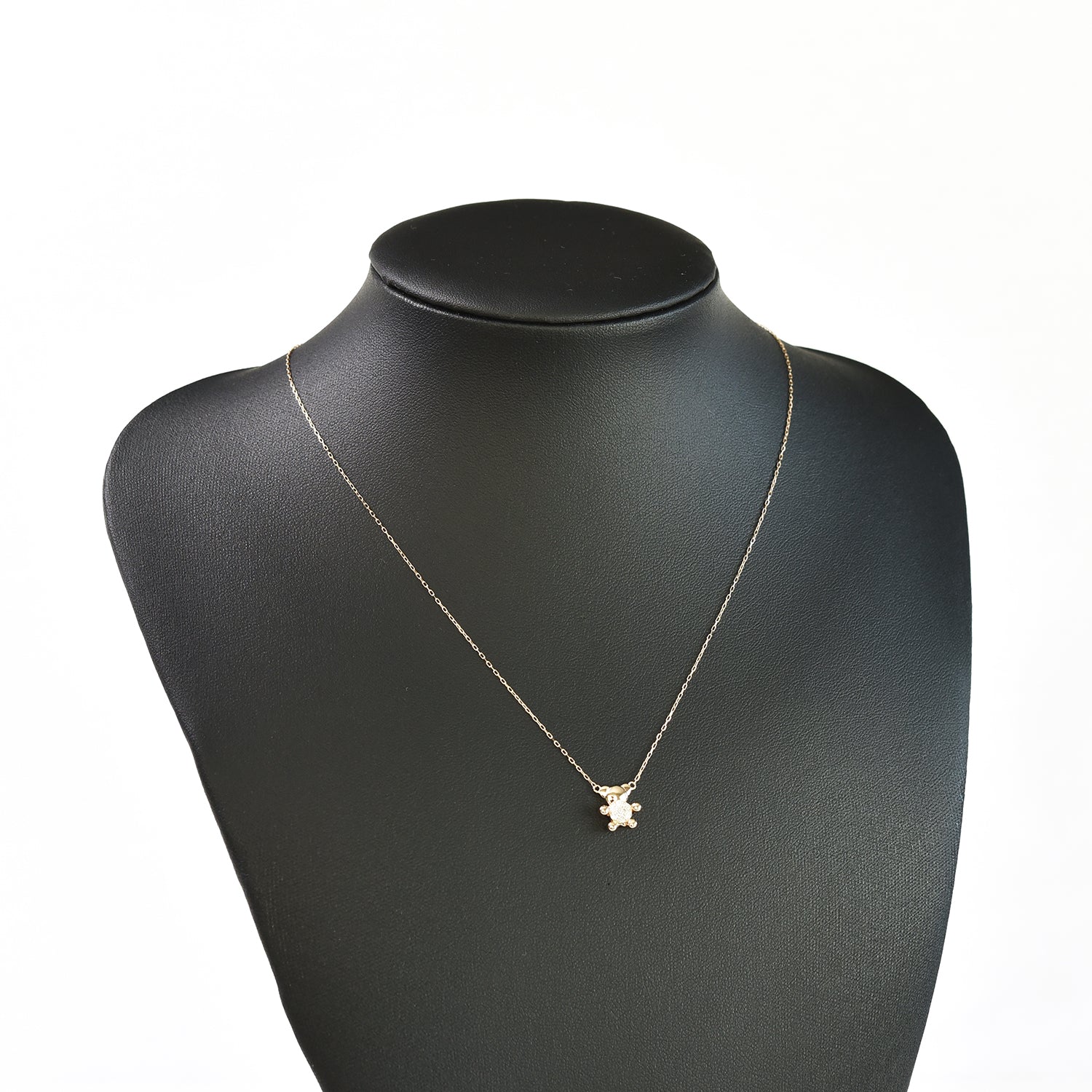 Teddy Bear N a Solitaire Pendant with Chain