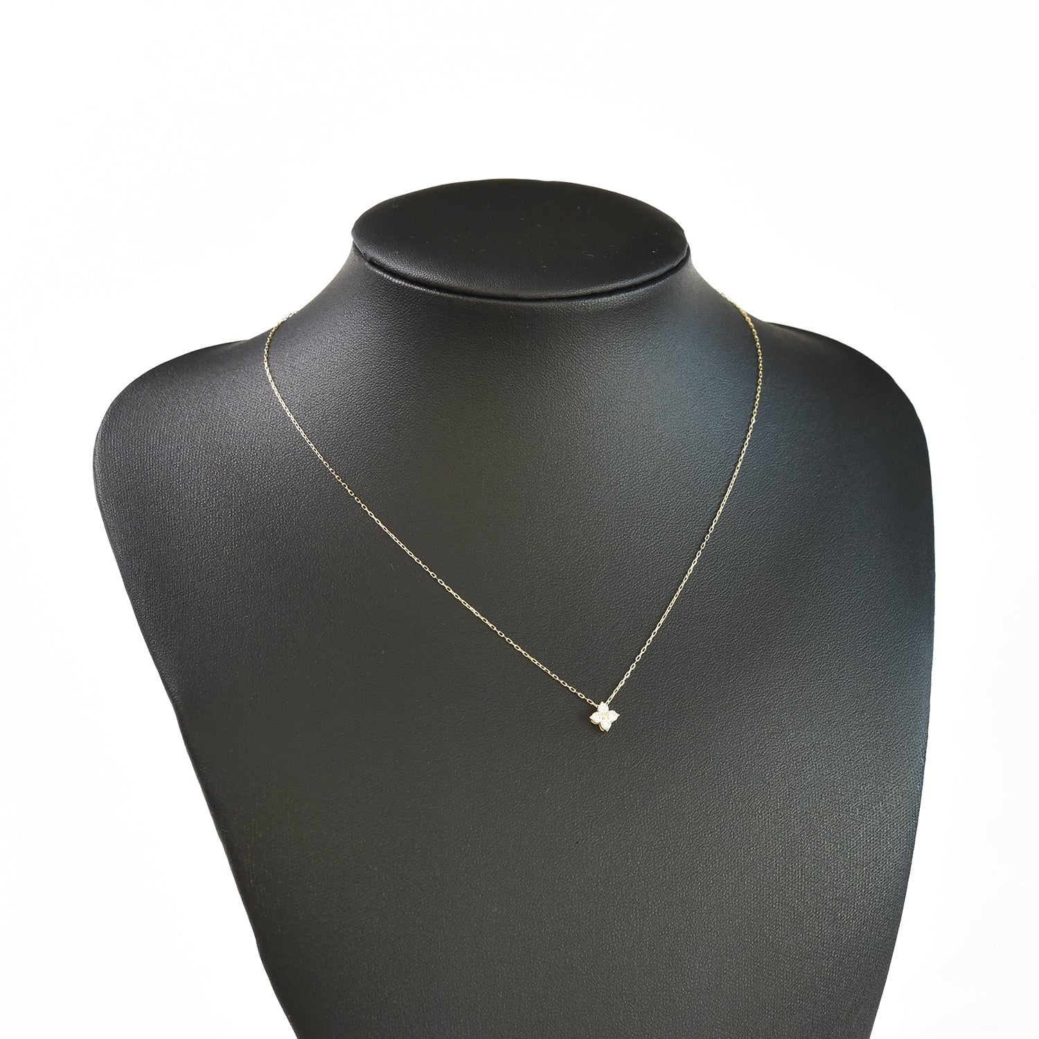 4 Diamond Flower Pendant with Chain