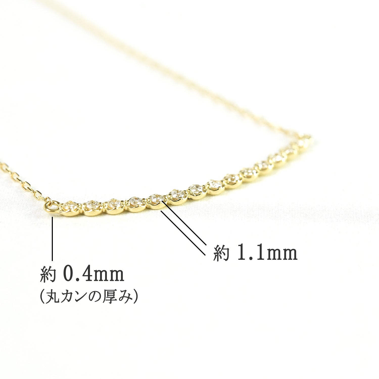 Diamond Curve Line Pendant with Chain