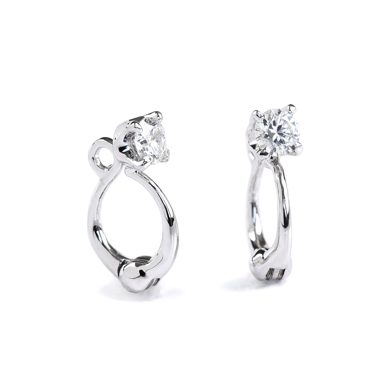 Single Diamond Hoop Earring