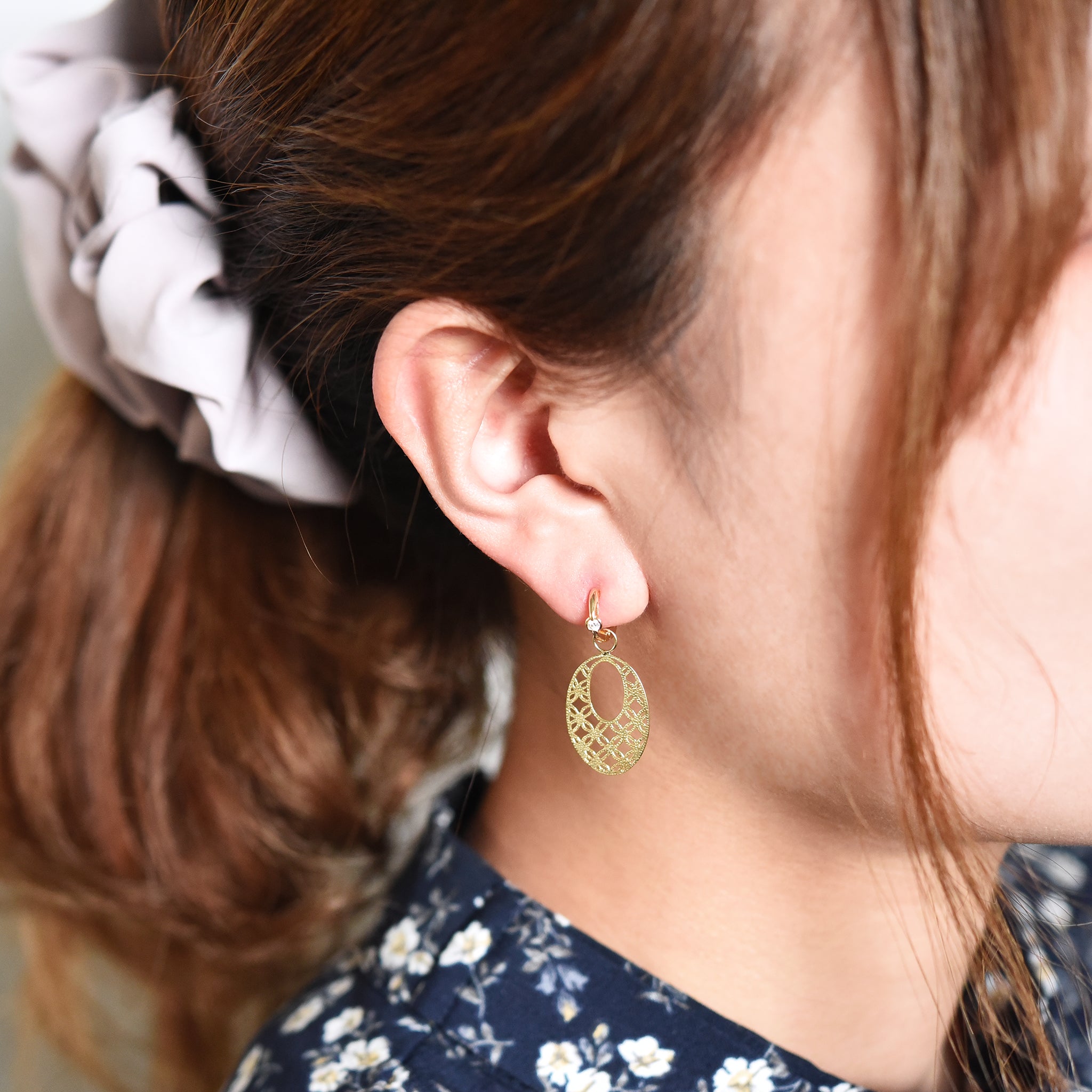 Mesh Oval Earrings