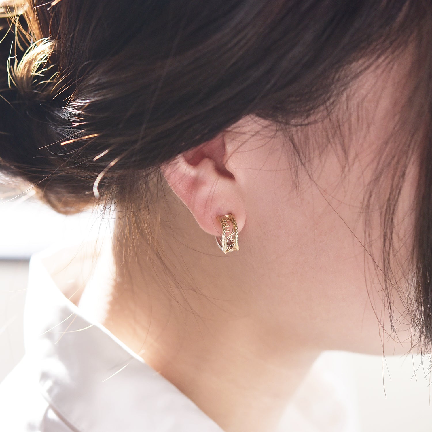 2 Color Pier Hoop Earrings