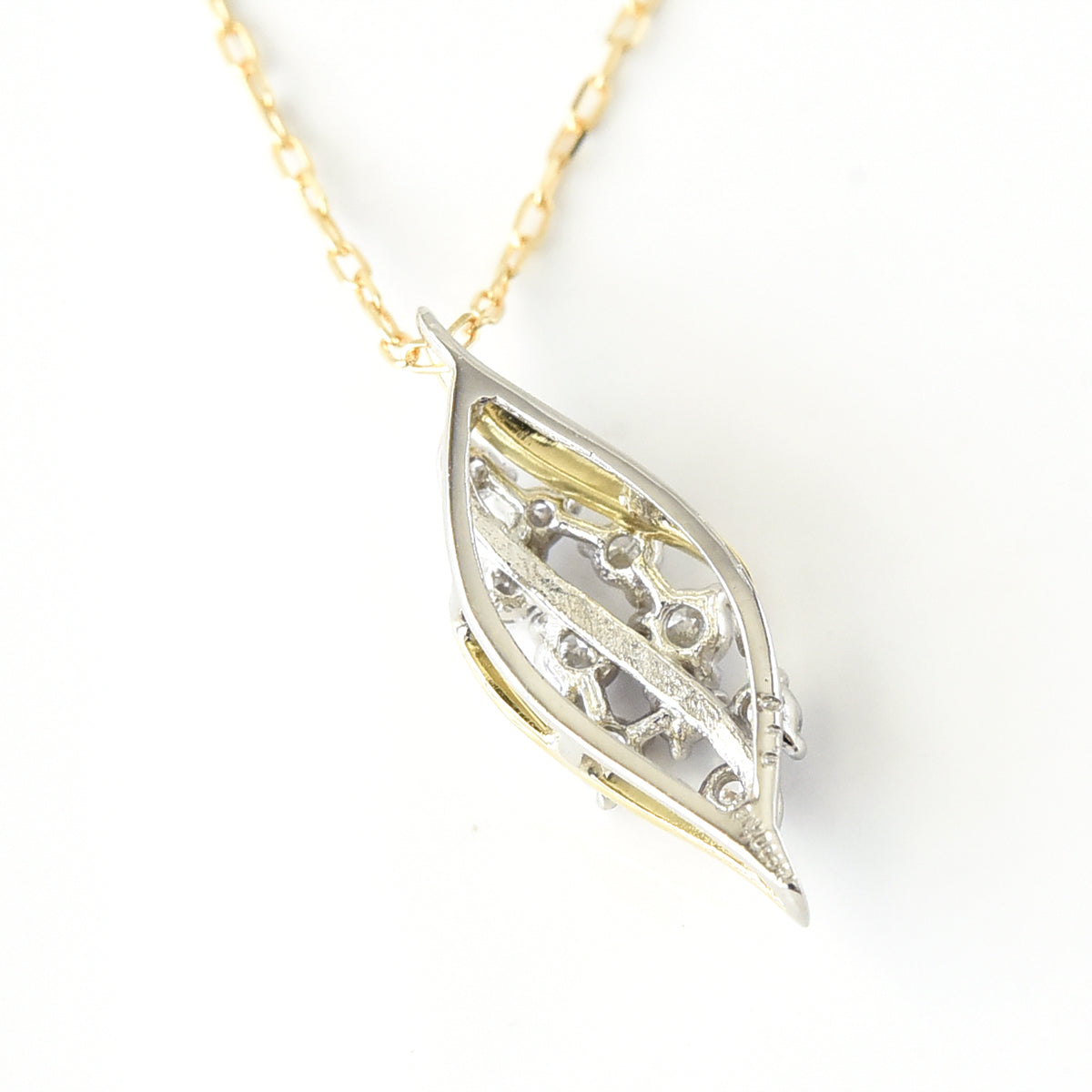 Diamonds in a Leaf Pendant with Chain