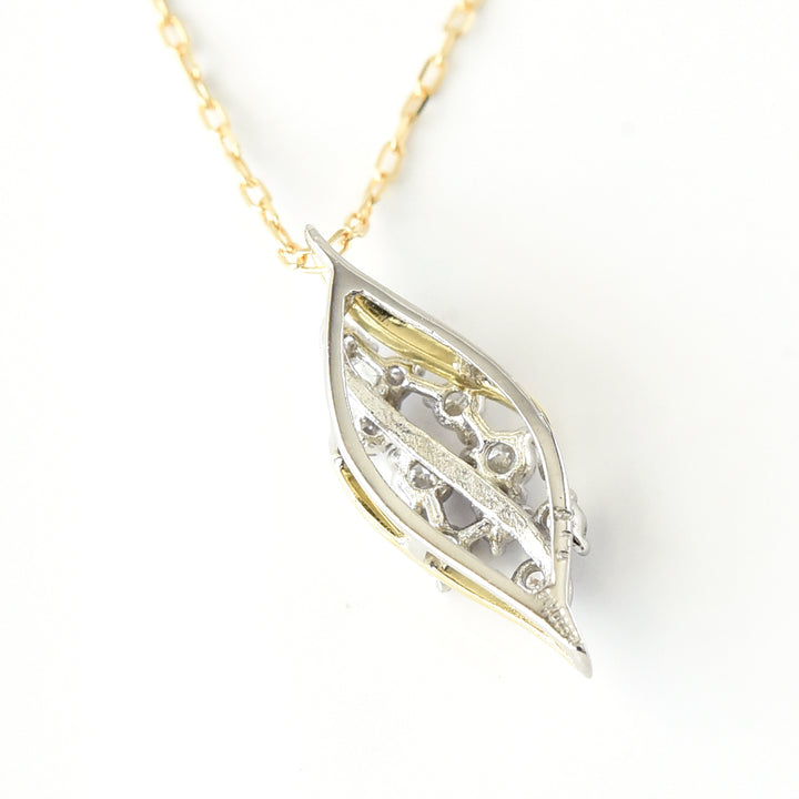 Diamonds in a Leaf Pendant with Chain