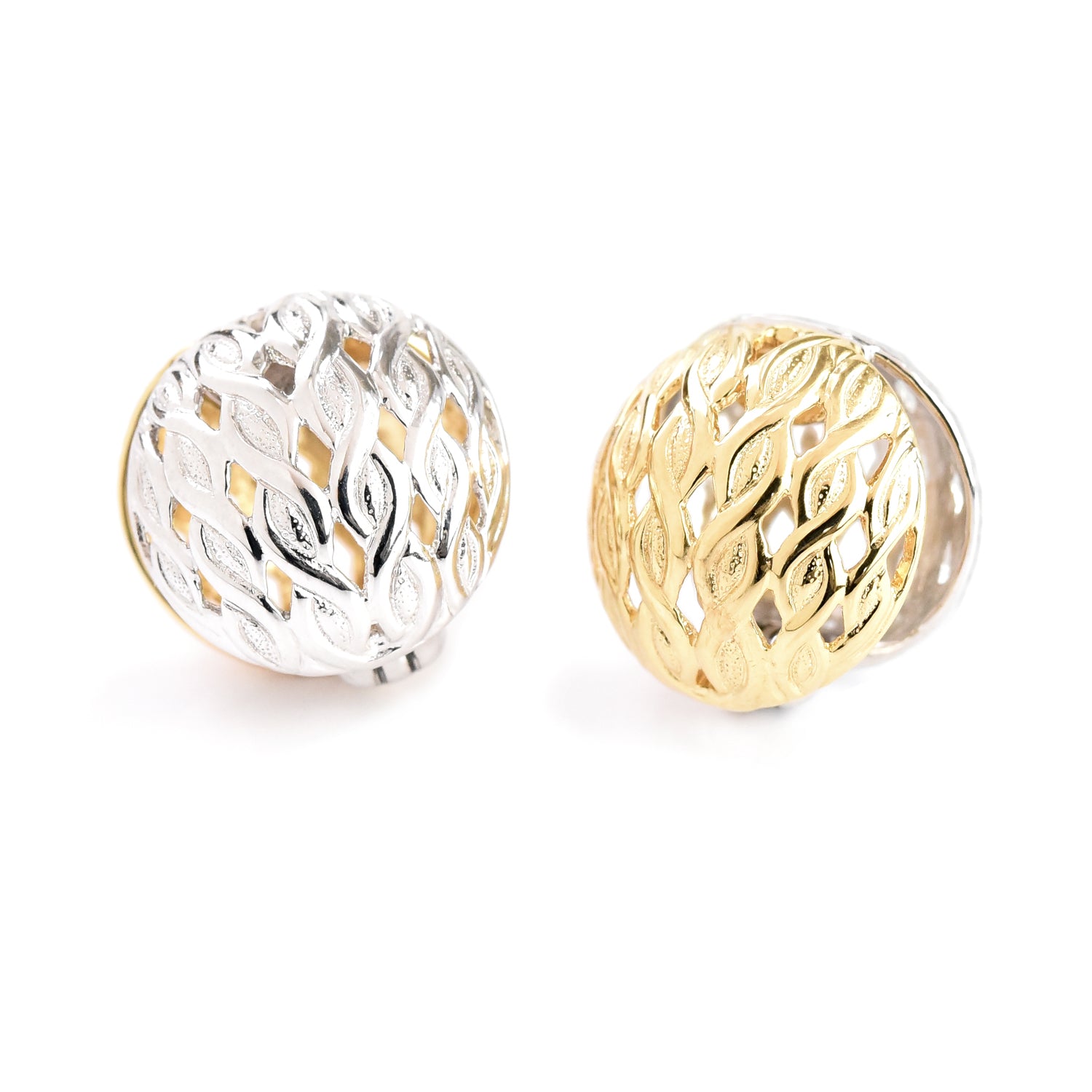 2 Color Round Ball Hoop Earrings