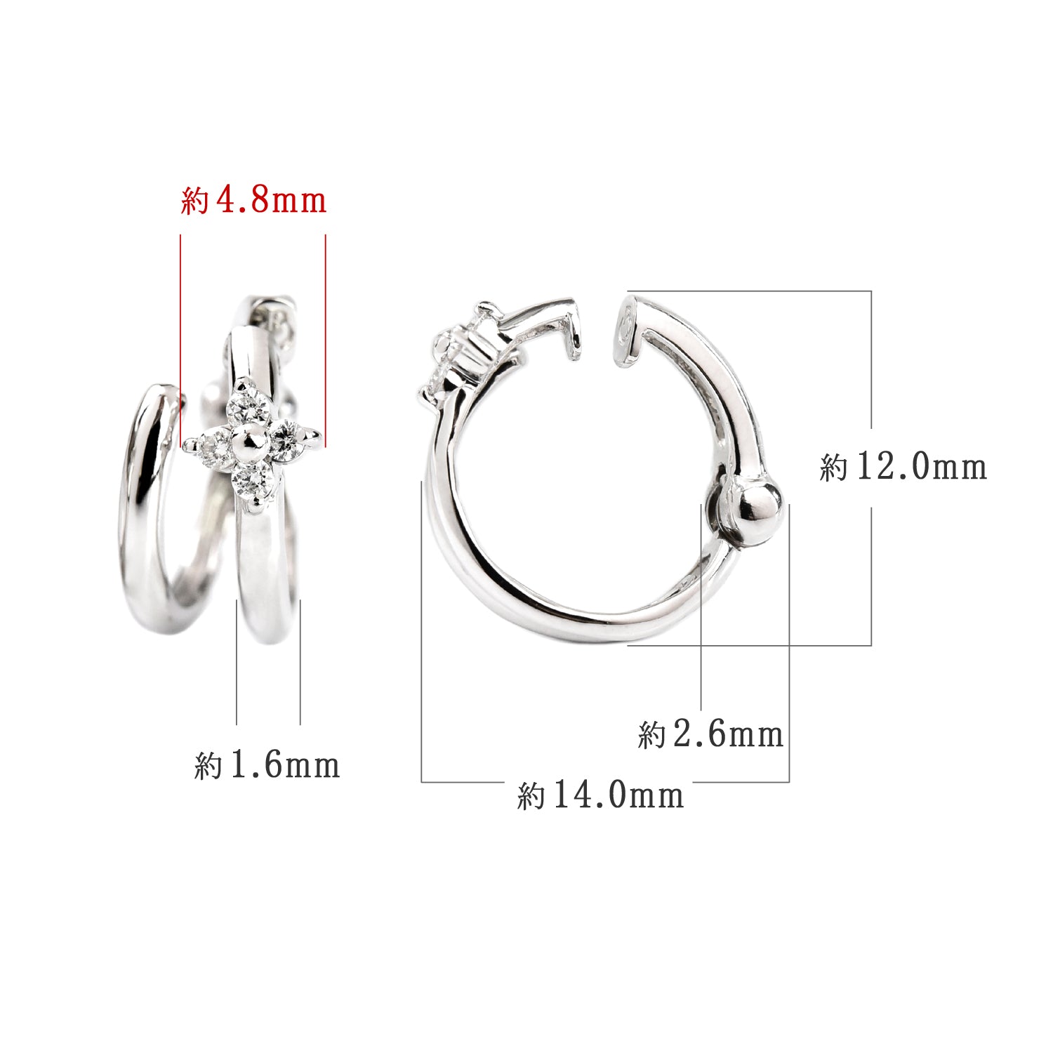Diamond Flower Hoop Earring