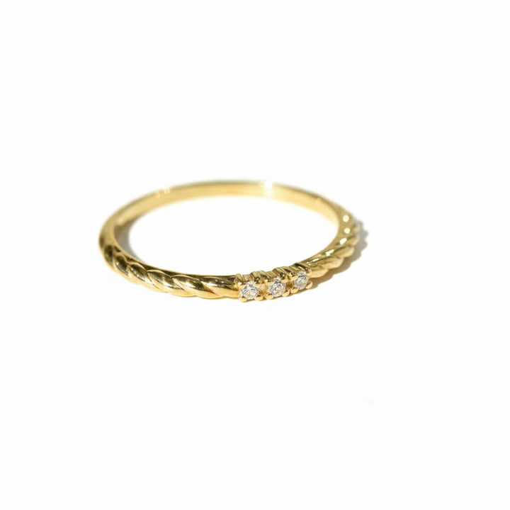 3 Diamond Texture Ring