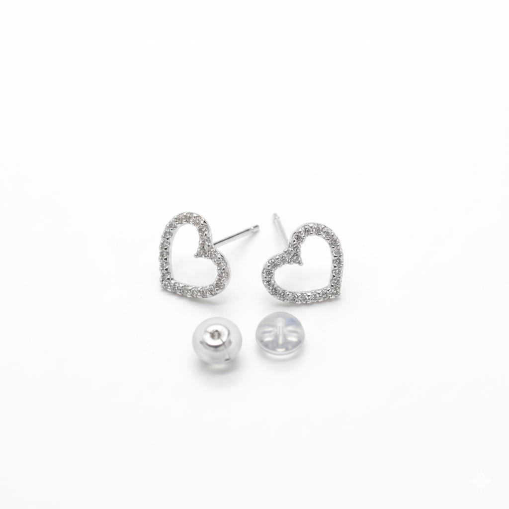 Diamond Heart Earrings