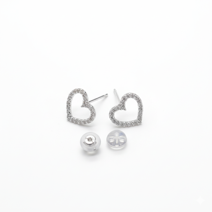 Diamond Heart Earrings