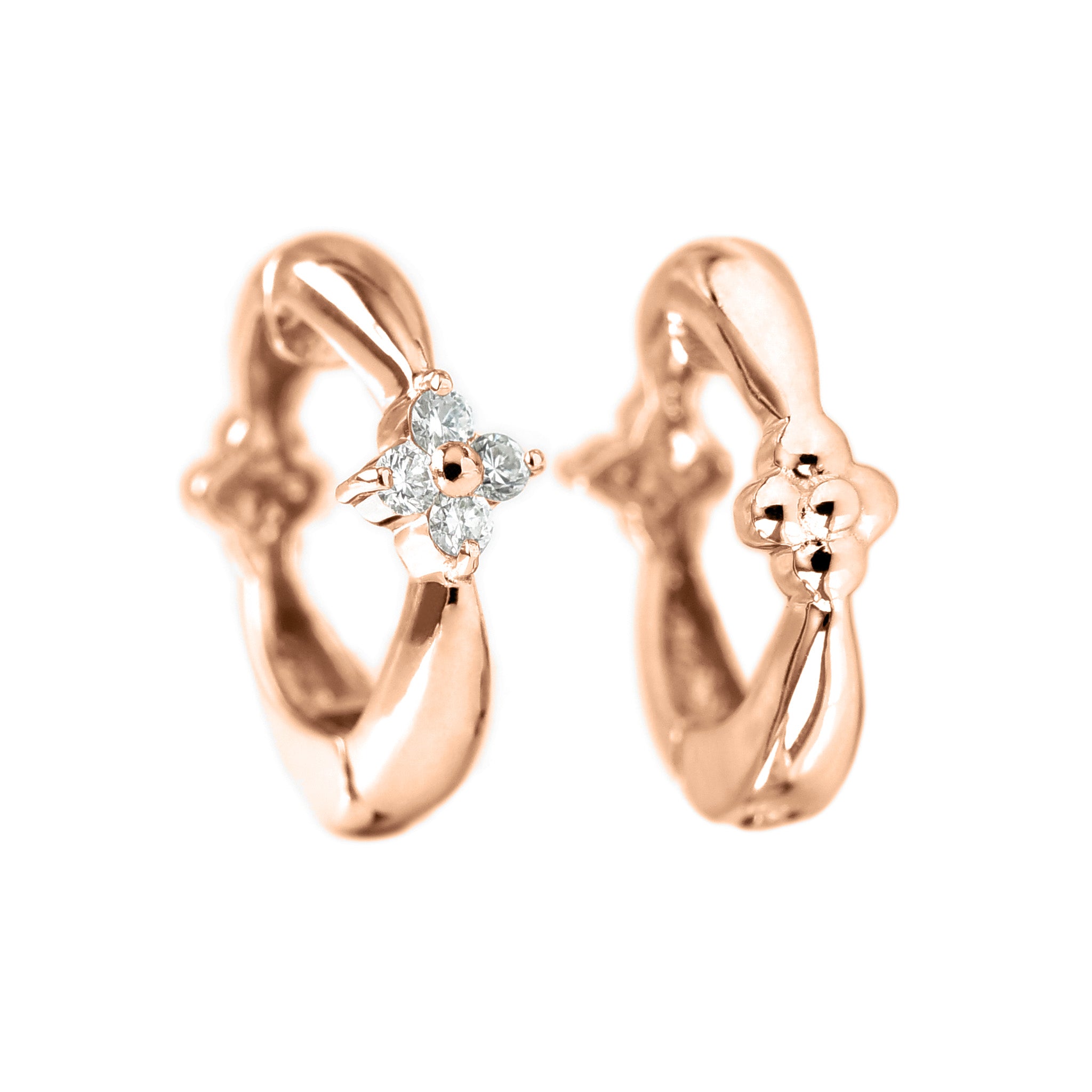 Diamond Flower Earrings