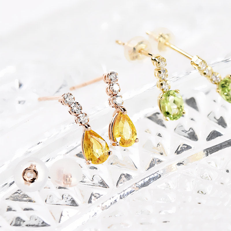 YSP-Diamond Line with Colored Stone Drop