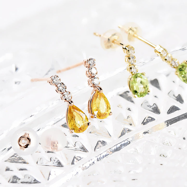 YSP-Diamond Line with Colored Stone Drop