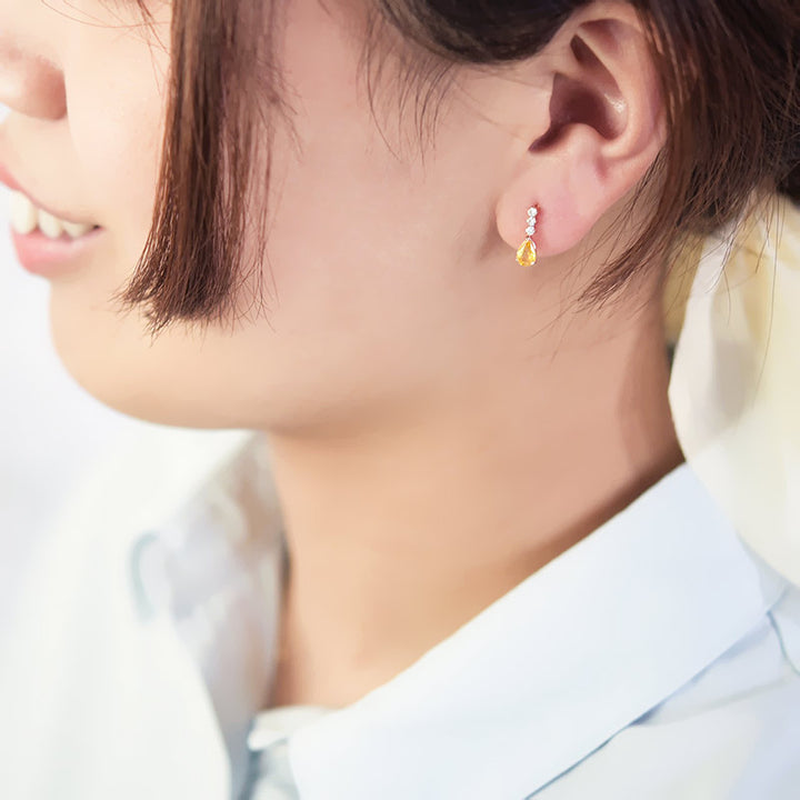 YSP-Diamond Line with Colored Stone Drop