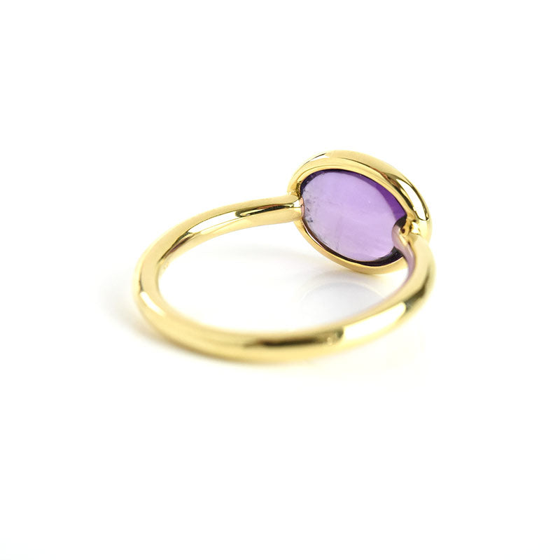 Ame Oval Amethyst Cabuchon Ring