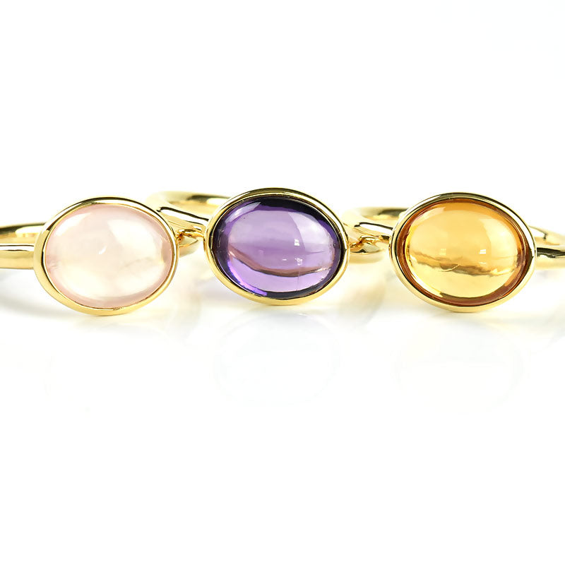 Ame Oval Amethyst Cabuchon Ring